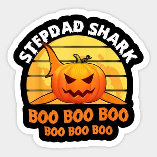 Mens Mens Stepdad Shark Boo Tshirt Pumpkin Halloween Gift Sticker